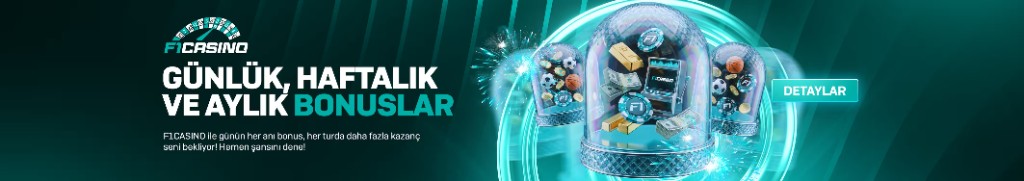 F1 Casino günlük, haftalık ve aylık bonuslar